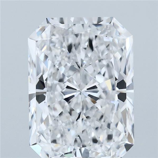 5.01 Carat Radiant Shaped, Ideal Cut, D Color, VVS2 Clarity, IGI Certified Lab Grown Diamond