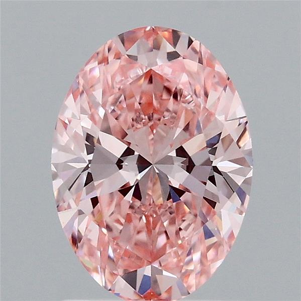 1.54 Carat Oval Shaped, Ideal Cut, FANCY VIVID PINK Color, VVS2 Clarity, IGI Certified Lab Grown Diamond
