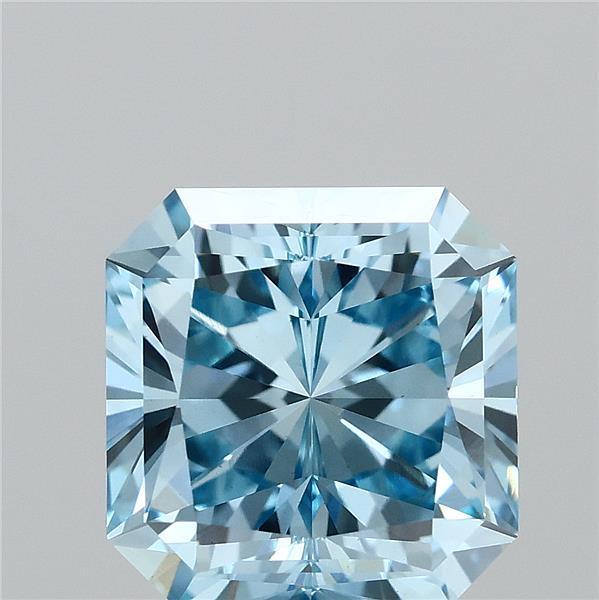 2.02 Carat Radiant Shaped, Ideal Cut, FANCY VIVID BLUE Color, VVS2 Clarity, IGI Certified Lab Grown Diamond