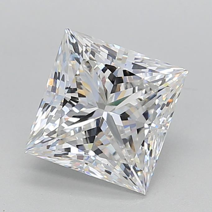 3.05 Carat Princess Shaped, Ideal Cut, E Color, VVS2 Clarity, IGI Certified Lab Grown Diamond