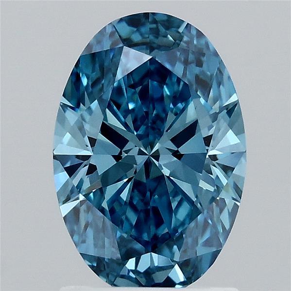 1.54 Carat Oval Shaped, Ideal Cut, FANCY VIVID BLUE Color, VVS2 Clarity, IGI Certified Lab Grown Diamond