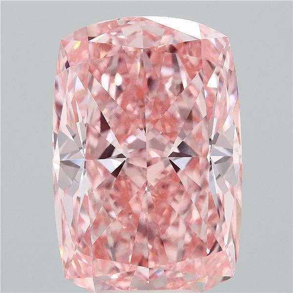 7.33 Carat Cushion Shaped, Excellent Cut, FANCY VIVID PINK Color, VVS2 Clarity, IGI Certified Lab Grown Diamond