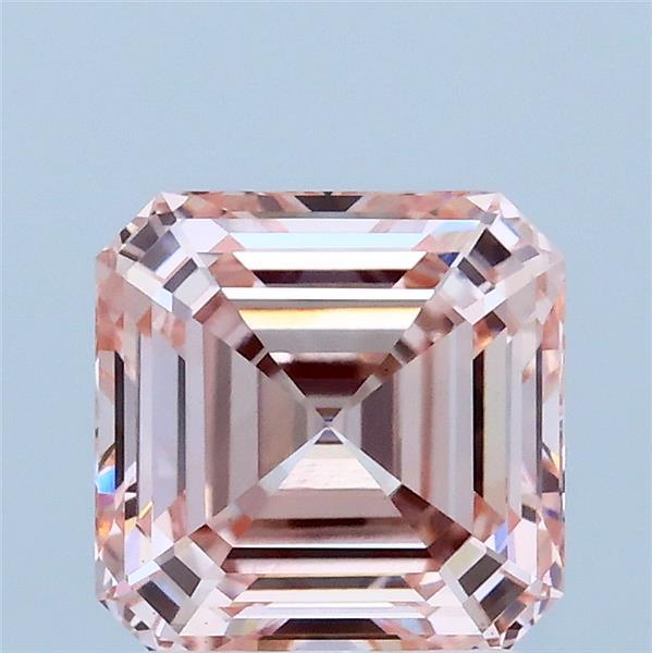 2.00 Carat Asscher Shaped, Ideal Cut, FANCY INTENSE PINK Color, VS1 Clarity, IGI Certified Lab Grown Diamond