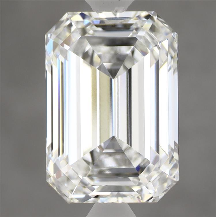 3.88 Carat Emerald Shaped, Ideal Cut, F Color, VVS2 Clarity, IGI Certified Lab Grown Diamond