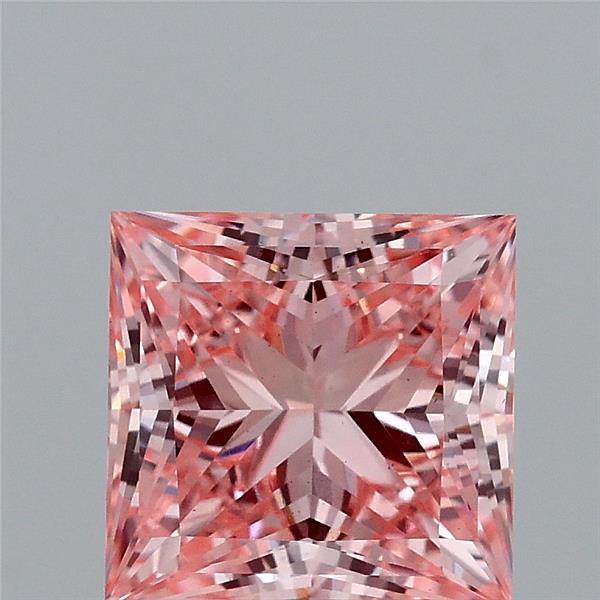 2.06 Carat Princess Shaped, Excellent Cut, FANCY VIVID PINK Color, VS1 Clarity, IGI Certified Lab Grown Diamond