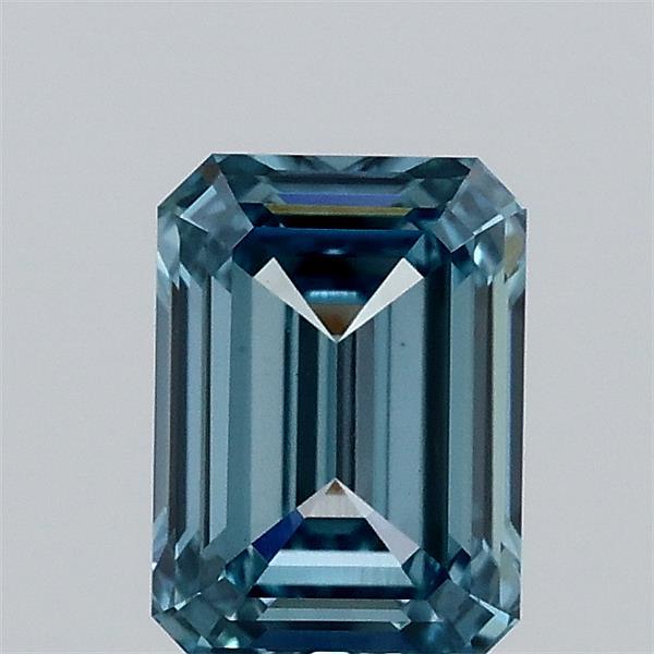 1.00 Carat Emerald Shaped, Ideal Cut, FANCY VIVID BLUE Color, VS1 Clarity, IGI Certified Lab Grown Diamond
