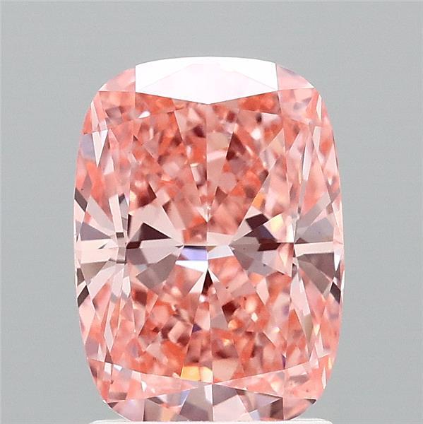 2.06 Carat Cushion Shaped, Ideal Cut, FANCY VIVID PINK Color, VS1 Clarity, IGI Certified Lab Grown Diamond