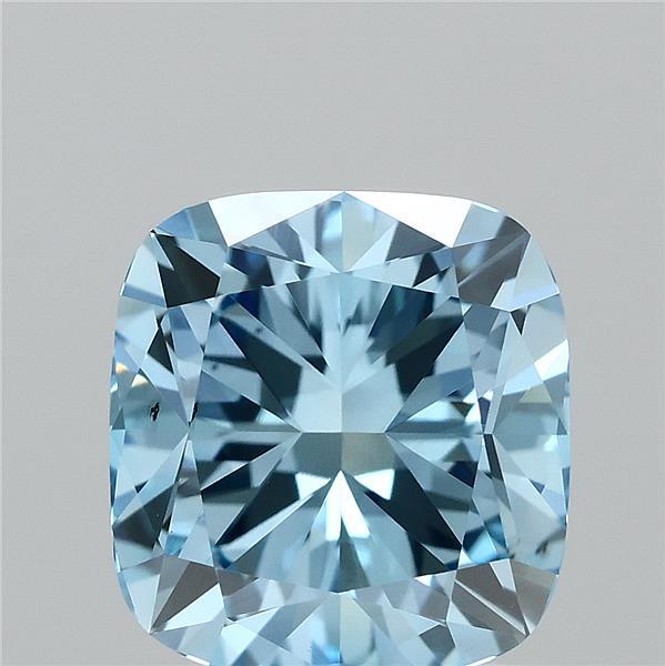 2.06 Carat Cushion Shaped, Ideal Cut, FANCY VIVID BLUE Color, VS2 Clarity, IGI Certified Lab Grown Diamond