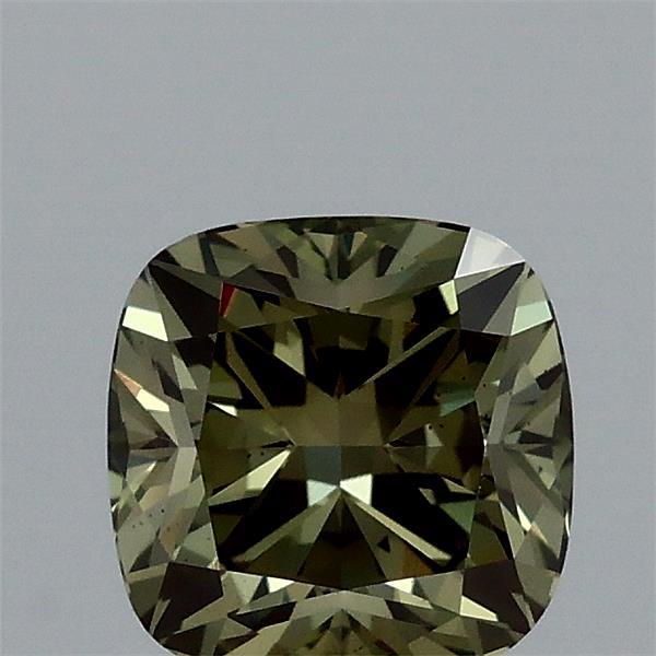 1.08 Carat Cushion Shaped, Ideal Cut, FANCY VIVID GREEN Color, VS1 Clarity, IGI Certified Lab Grown Diamond