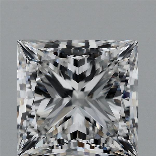 5.40 Carat Princess Shaped, Ideal Cut, E Color, VVS2 Clarity, IGI Certified Lab Grown Diamond