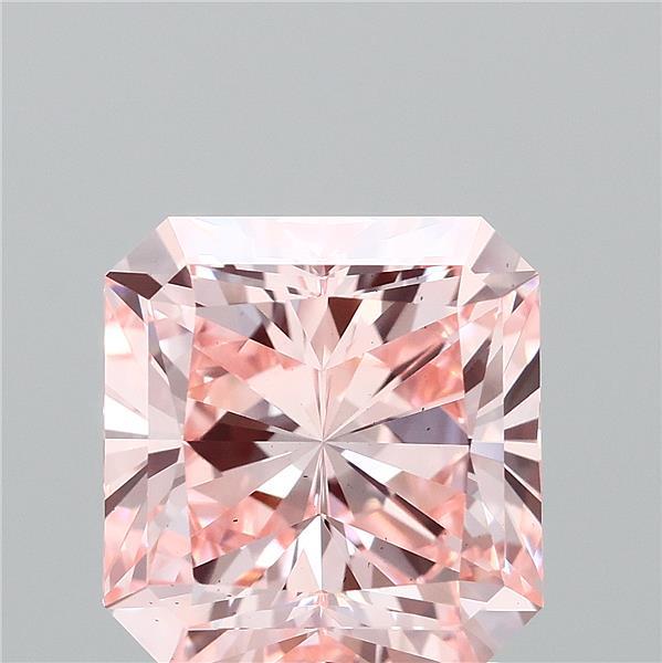 2.66 Carat Radiant Shaped, Ideal Cut, FANCY INTENSE PINK Color, VS1 Clarity, IGI Certified Lab Grown Diamond