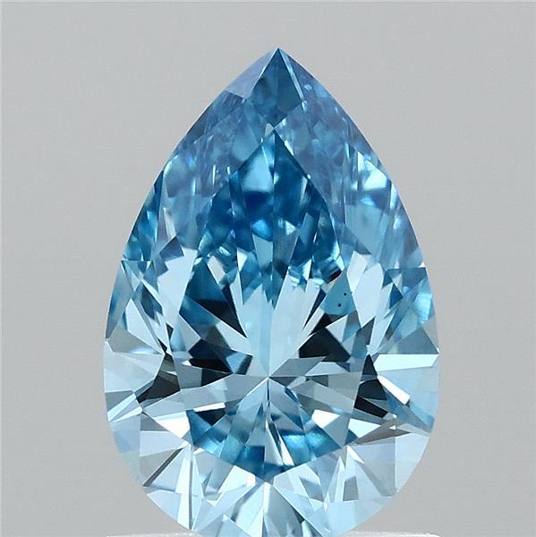 1.00 Carat Pear Shaped, Ideal Cut, FANCY VIVID BLUE Color, VS1 Clarity, IGI Certified Lab Grown Diamond