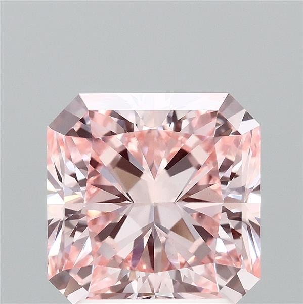 2.21 Carat Radiant Shaped, Ideal Cut, FANCY INTENSE PINK Color, VVS2 Clarity, IGI Certified Lab Grown Diamond