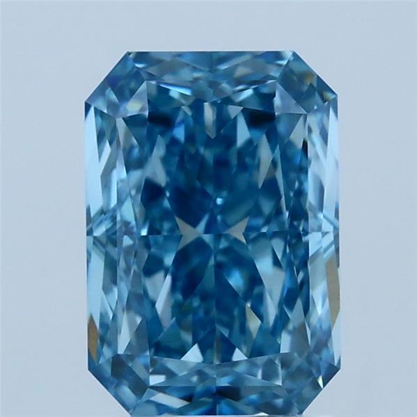 2.06 Carat Radiant Shaped, Excellent Cut, FANCY VIVID BLUE Color, VS1 Clarity, IGI Certified Lab Grown Diamond