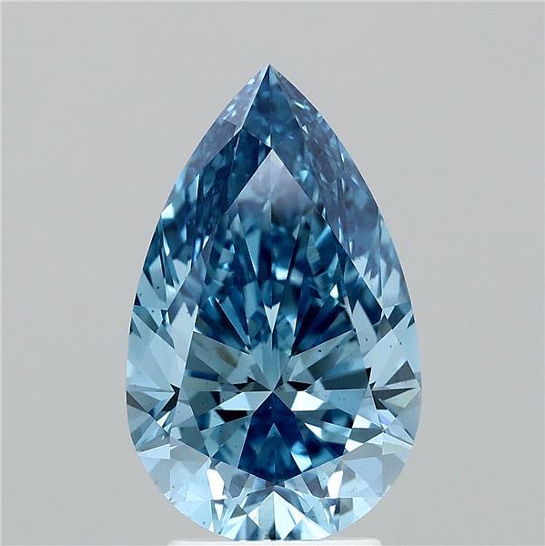 3.52 Carat Pear Shaped, Ideal Cut, FANCY VIVID BLUE Color, VS2 Clarity, IGI Certified Lab Grown Diamond