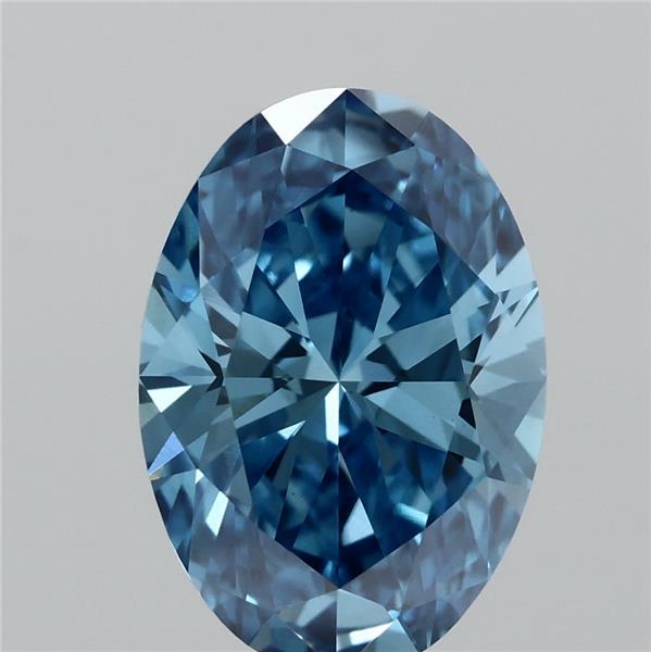1.53 Carat Oval Shaped, Ideal Cut, FANCY VIVID BLUE Color, VVS2 Clarity, IGI Certified Lab Grown Diamond