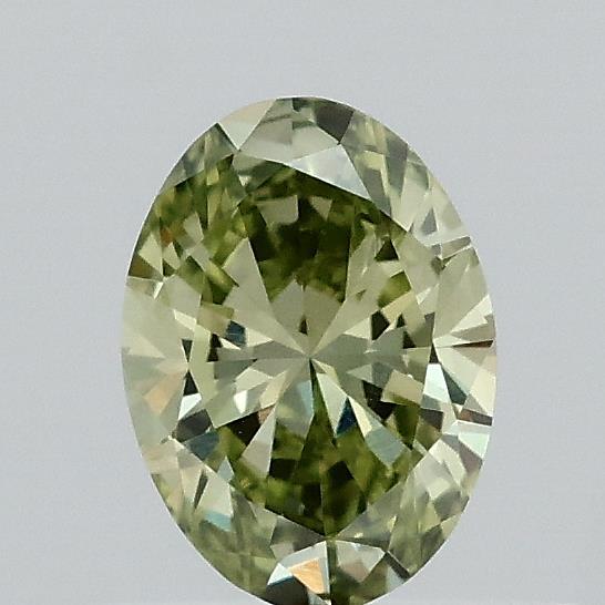 0.37 Carat Oval Shaped, Excellent Cut, FANCY VIVID GREEN Color, VVS2 Clarity, IGI Certified Lab Grown Diamond