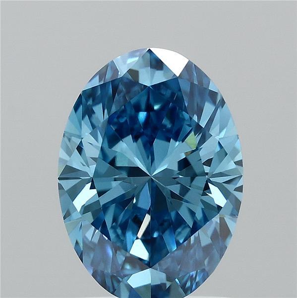 1.51 Carat Oval Shaped, Ideal Cut, FANCY VIVID BLUE Color, VVS2 Clarity, IGI Certified Lab Grown Diamond