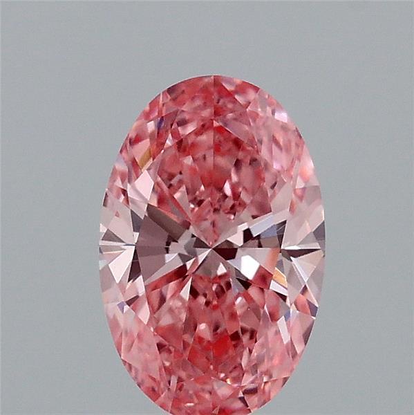 0.86 Carat Oval Shaped, Excellent Cut, FANCY VIVID PINK Color, VVS2 Clarity, IGI Certified Lab Grown Diamond