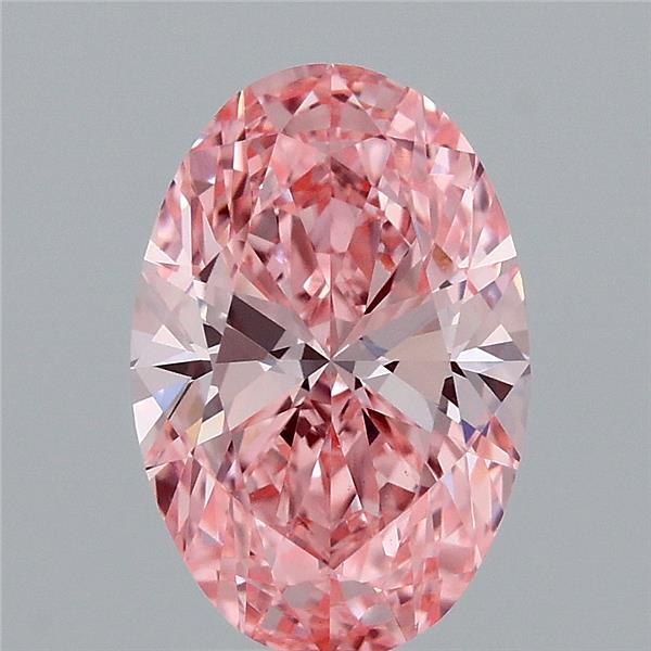 2.01 Carat Oval Shaped, Ideal Cut, FANCY VIVID PINK Color, VVS2 Clarity, IGI Certified Lab Grown Diamond