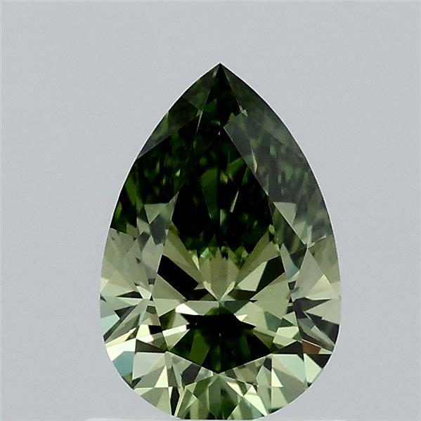 0.90 Carat Pear Shaped, Ideal Cut, FANCY VIVID GREEN Color, VVS2 Clarity, IGI Certified Lab Grown Diamond