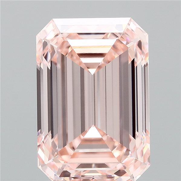 6.01 Carat Emerald Shaped, Ideal Cut, FANCY INTENSE PINK Color, VVS2 Clarity, IGI Certified Lab Grown Diamond
