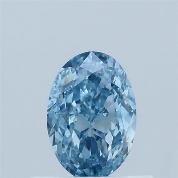 0.60 Carat Oval Shaped, Excellent Cut, FANCY VIVID BLUE Color, VVS2 Clarity, IGI Certified Lab Grown Diamond