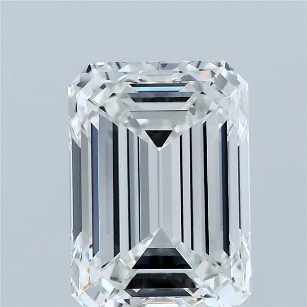 3.07 Carat Emerald Shaped, Ideal Cut, F Color, VVS2 Clarity, IGI Certified Lab Grown Diamond