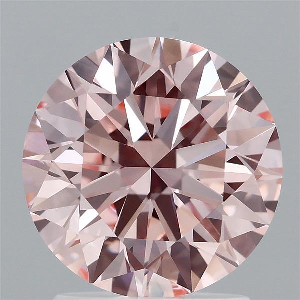 1.93 Carat Round Shaped, Ideal Cut, FANCY INTENSE PINK Color, VS1 Clarity, IGI Certified Lab Grown Diamond