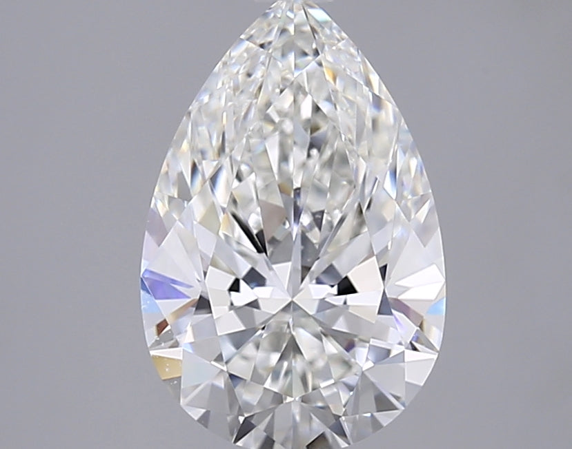 2.13 Carat Pear Shaped, Ideal Cut, F Color, VVS1 Clarity, IGI Certified Lab Grown Diamond