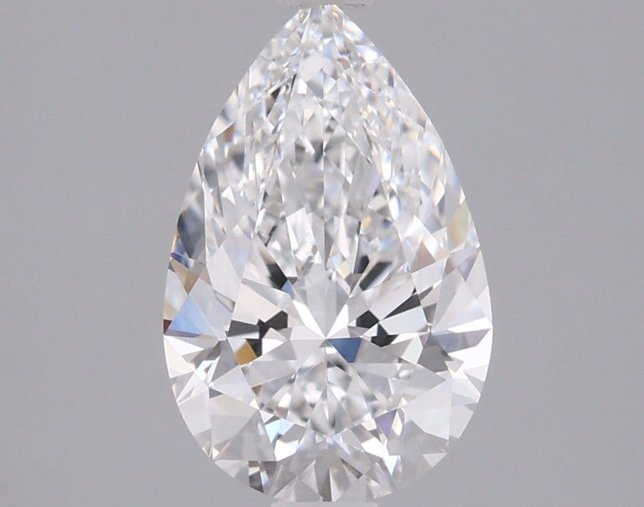 1.47 Carat Pear Shaped, Ideal Cut, D Color, FL Clarity, IGI Certified Lab Grown Diamond