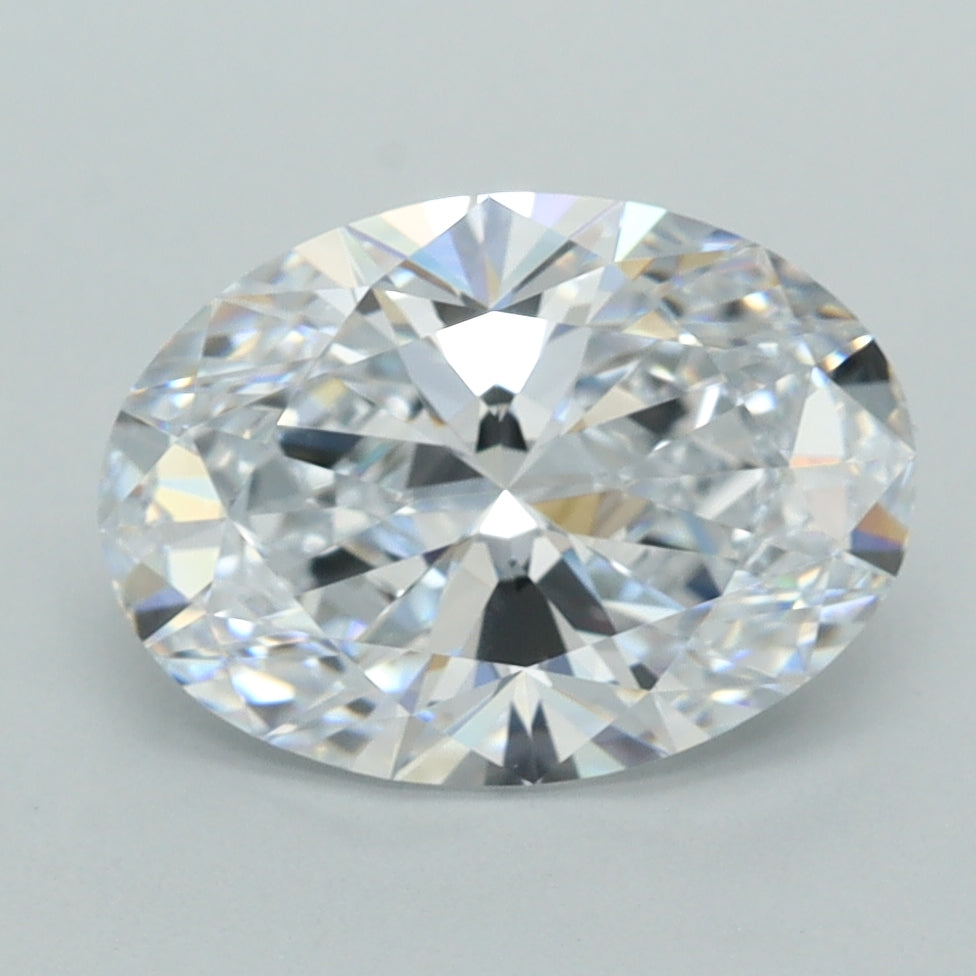 2.85 Carat Oval Shaped, Ideal Cut, E Color, VVS1 Clarity, GCAL Certified Lab Grown Diamond