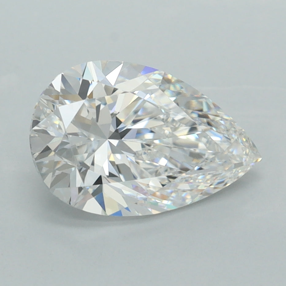 2.06 Carat Pear Shaped, Excellent Cut, D Color, VVS1 Clarity, IGI Certified Lab Grown Diamond