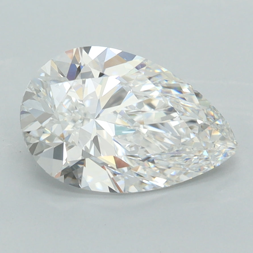 2.07 Carat Pear Shaped, Excellent Cut, D Color, VVS1 Clarity, IGI Certified Lab Grown Diamond