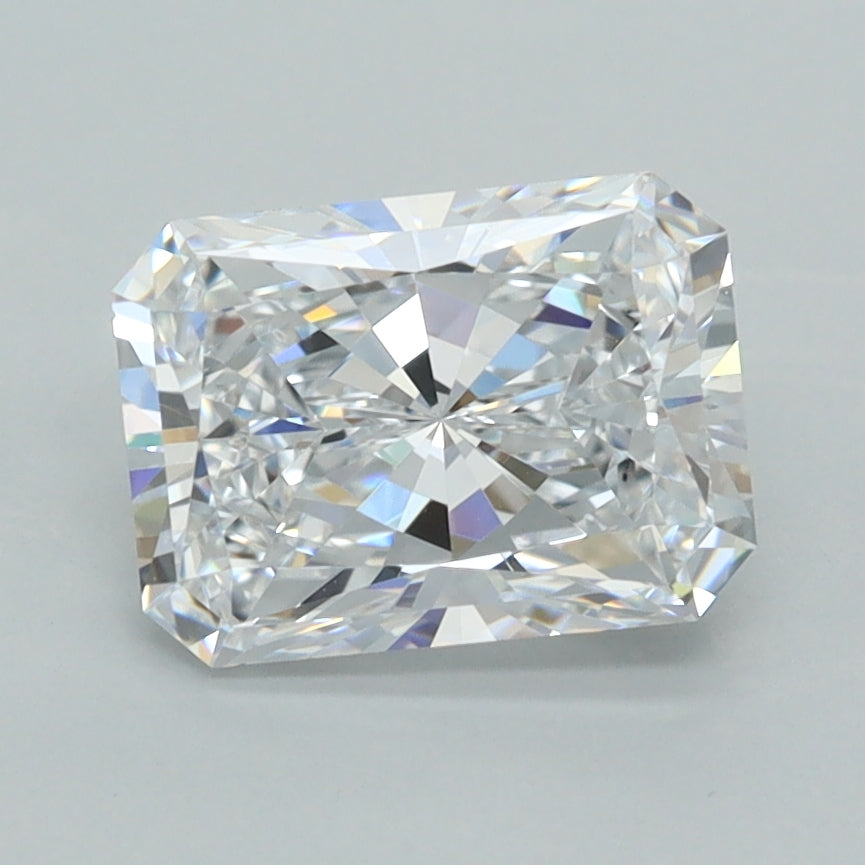 2.03 Carat Radiant Shaped, Excellent Cut, D Color, VVS1 Clarity, IGI Certified Lab Grown Diamond
