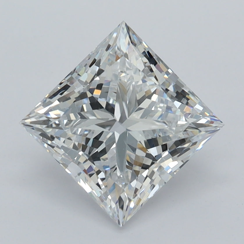 2.03 Carat Princess Shaped, Ideal Cut, D Color, IF Clarity, IGI Certified Lab Grown Diamond