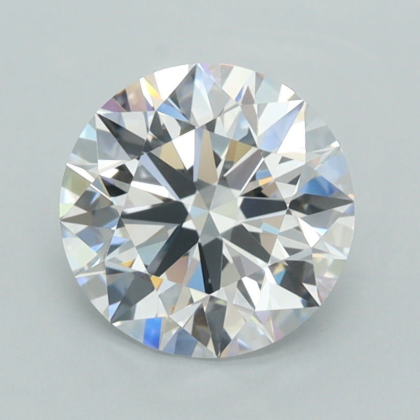 2.01 Carat Round Shaped, D Color, VVS2 Clarity, GCAL Certified Lab Grown Diamond