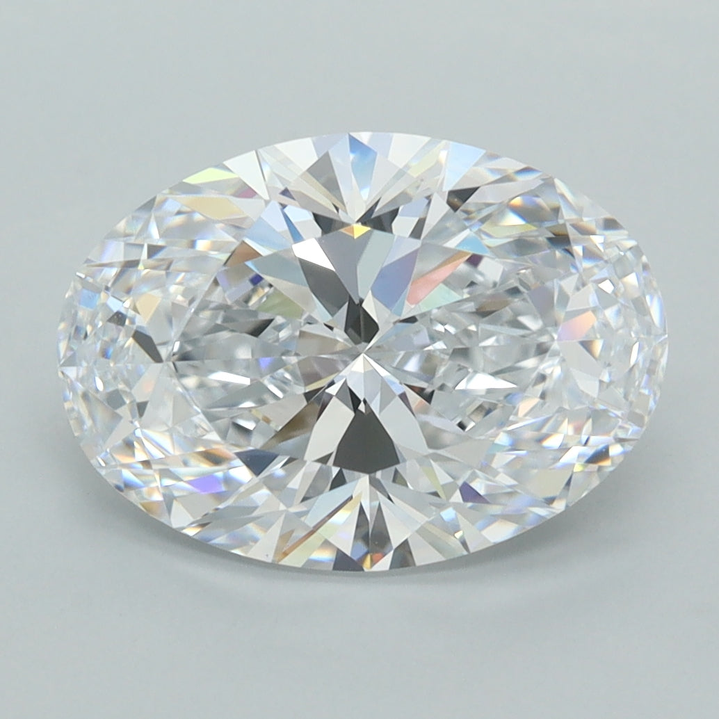 3.52 Carat Oval Shaped, Ideal Cut, D Color, VVS2 Clarity, GCAL Certified Lab Grown Diamond