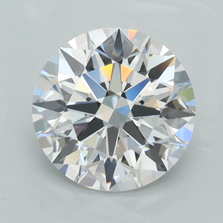 1.59 Carat Round Shaped, D Color, VVS2 Clarity, GCAL Certified Lab Grown Diamond