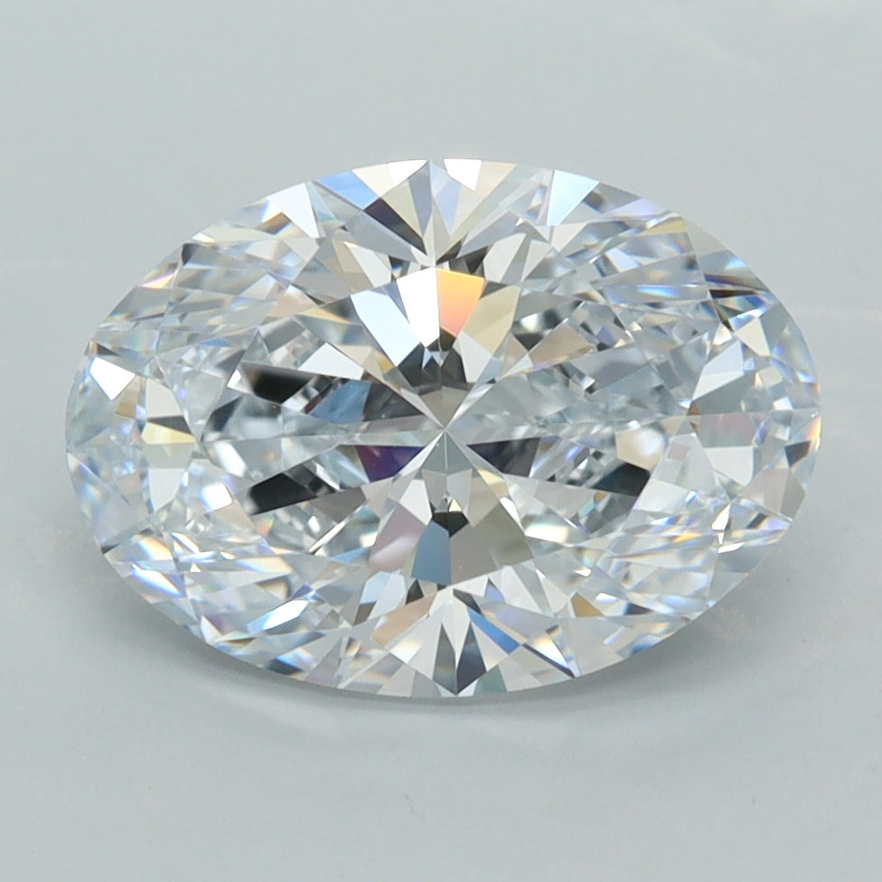3.05 Carat Oval Shaped, Ideal Cut, E Color, VVS2 Clarity, GCAL Certified Lab Grown Diamond