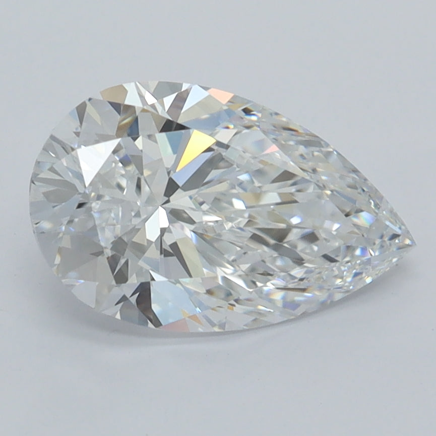 1.92 Carat Pear Shaped, Ideal Cut, D Color, VVS2 Clarity, IGI Certified Lab Grown Diamond