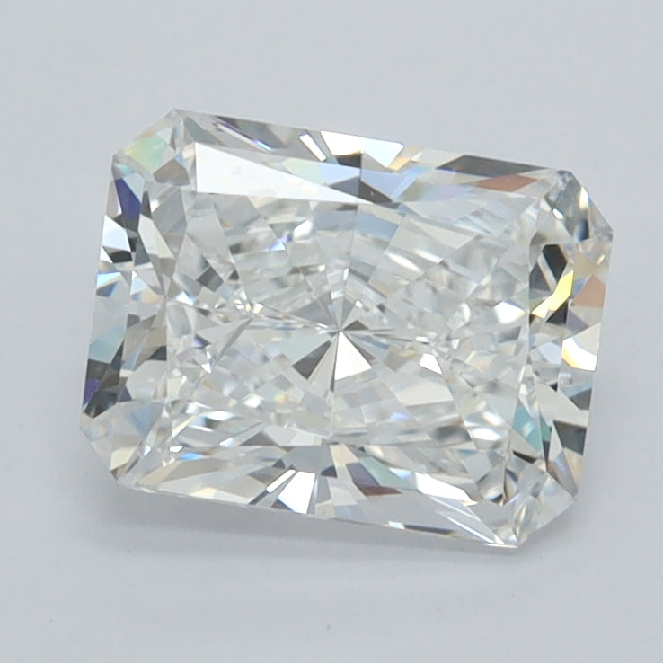 1.55 Carat Radiant Shaped, Ideal Cut, D Color, VVS2 Clarity, IGI Certified Lab Grown Diamond