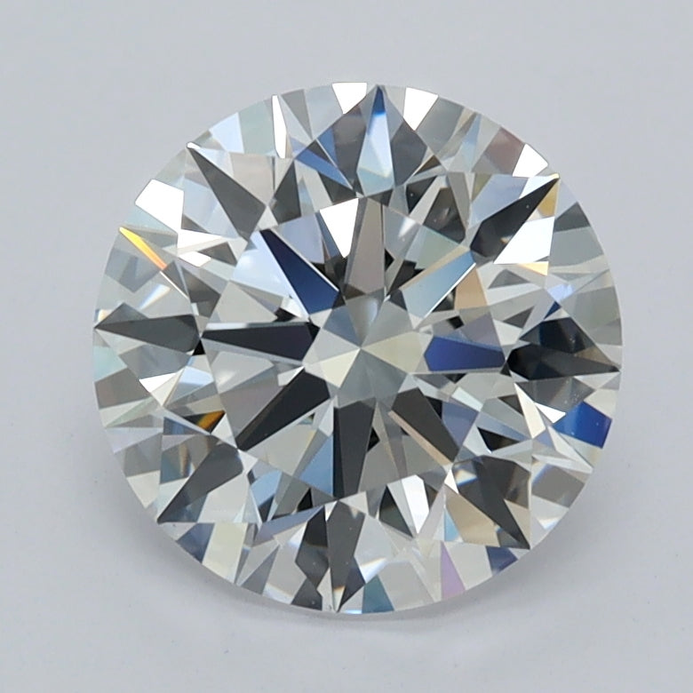 2.10 Carat Round Shaped, D Color, VVS1 Clarity, GCAL Certified Lab Grown Diamond