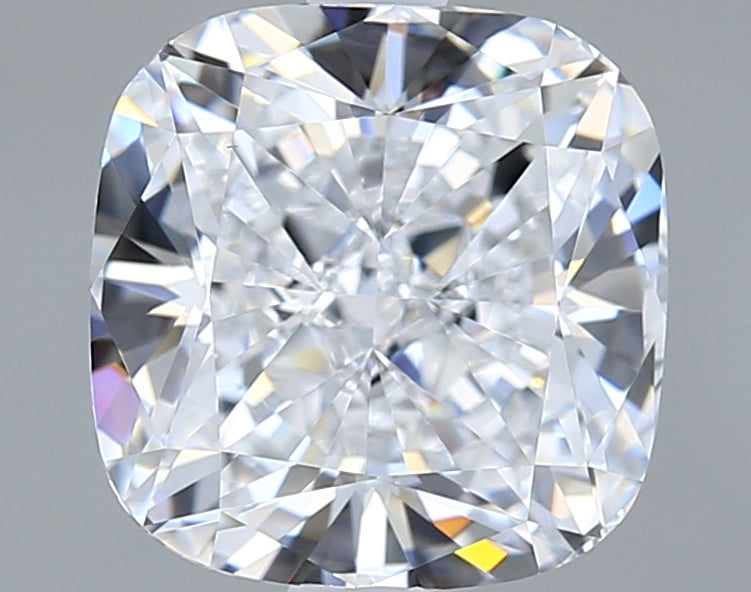 2.55 Carat Cushion Shaped, Ideal Cut, D Color, VVS2 Clarity, IGI Certified Lab Grown Diamond
