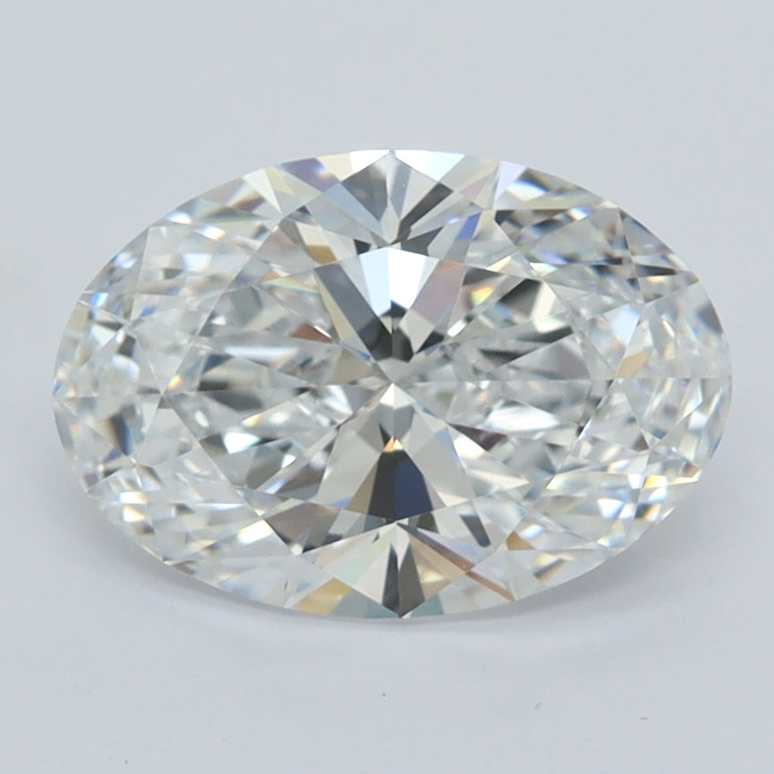2.00 Carat Oval Shaped, Ideal Cut, D Color, VVS1 Clarity, GCAL Certified Lab Grown Diamond