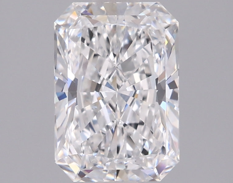 1.55 Carat Radiant Shaped, Ideal Cut, D Color, VVS2 Clarity, IGI Certified Lab Grown Diamond
