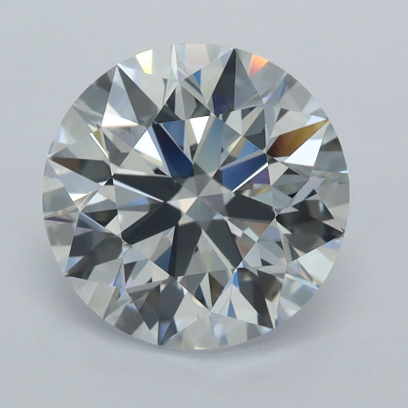 2.05 Carat Round Shaped, E Color, VVS2 Clarity, GCAL Certified Lab Grown Diamond