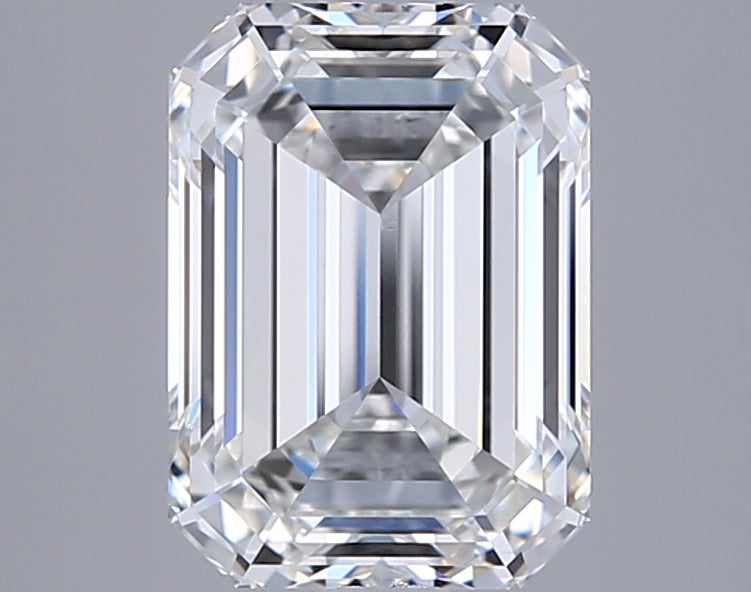 3.29 Carat Emerald Shaped, Ideal Cut, F Color, VVS2 Clarity, GIA Certified Lab Grown Diamond