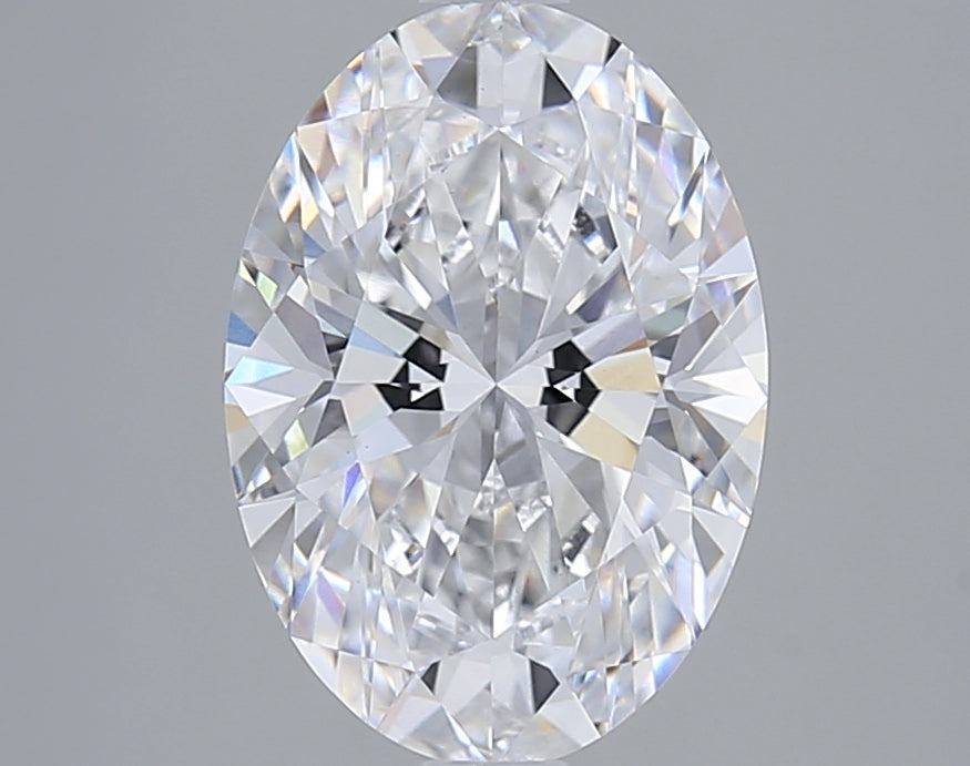 2.56 Carat Oval Shaped, Ideal Cut, D Color, VVS2 Clarity, GIA Certified Lab Grown Diamond