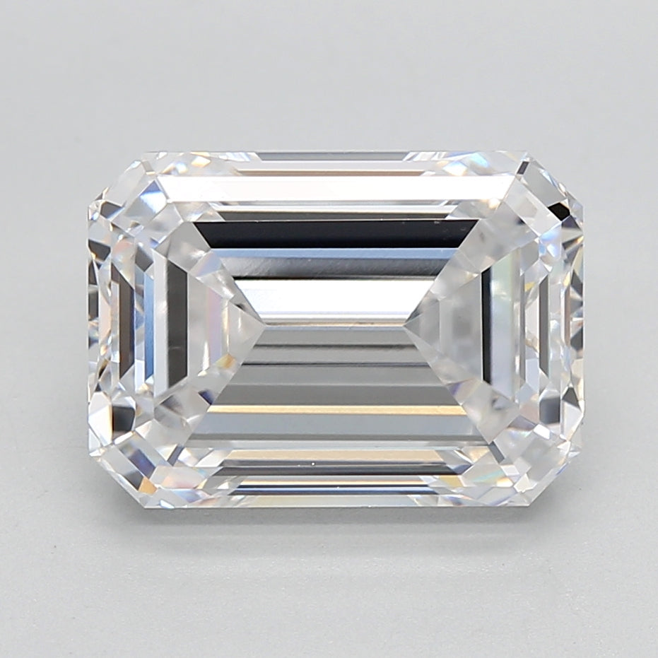 5.23 Carat Emerald Shaped, Ideal Cut, D Color, VVS2 Clarity, GIA Certified Lab Grown Diamond